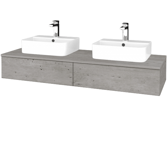 Waschtischunterschrank JOCKAM SZZ2 140 (Waschtisch Joy 3)  - D01 Beton - D01 Beton