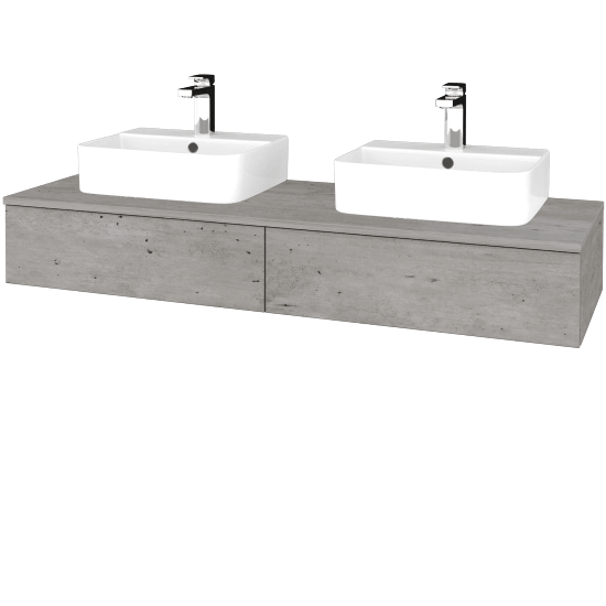 Waschtischunterschrank JOCKAM SZZ2 140 (Waschtisch Joy 3)  - D01 Beton - D01 Beton - Nein