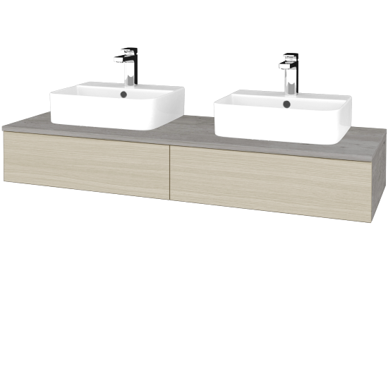 Waschtischunterschrank JOCKAM SZZ2 140 (Waschtisch Joy 3)  - D01 Beton - D04 Eiche - Nein