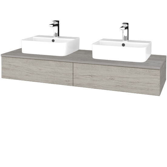 Waschtischunterschrank JOCKAM SZZ2 140 (Waschtisch Joy 3)  - D01 Beton - D05 Oregon - Nein