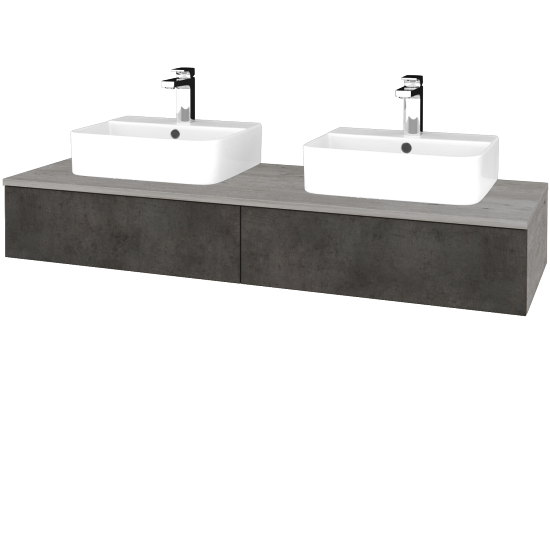 Waschtischunterschrank JOCKAM SZZ2 140 (Waschtisch Joy 3)  - D01 Beton - D16 Dark Beton - Nein