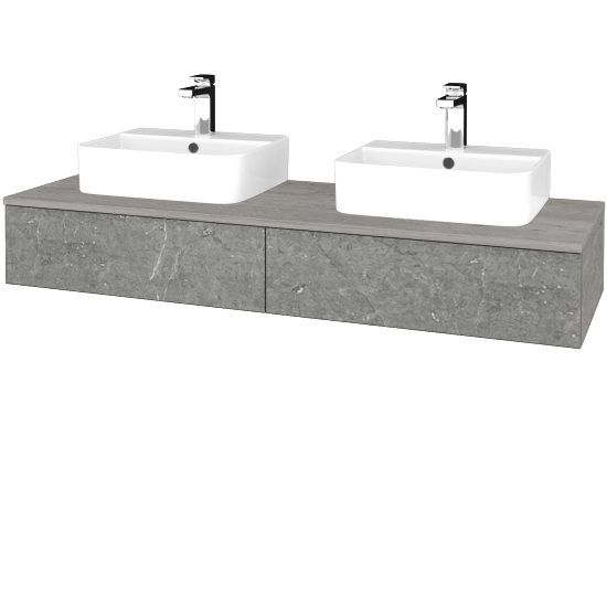 Waschtischunterschrank JOCKAM SZZ2 140 (Waschtisch Joy 3)  - D01 Beton - D20 Galaxy - Nein