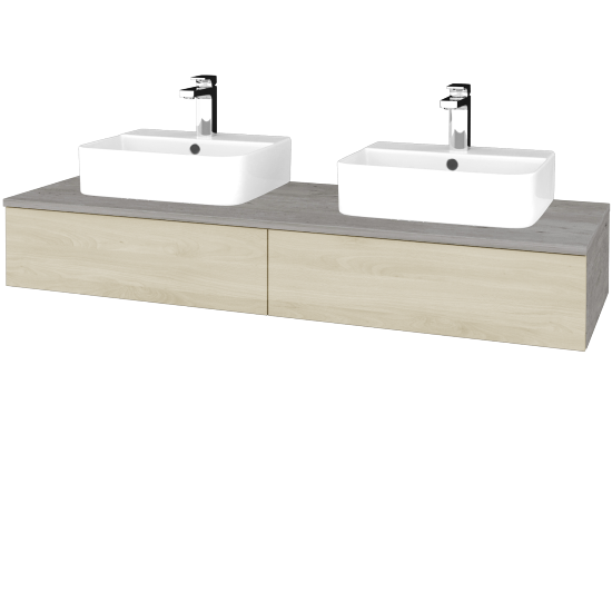 Waschtischunterschrank JOCKAM SZZ2 140 (Waschtisch Joy 3)  - D01 Beton - D24 Ohio - Nein