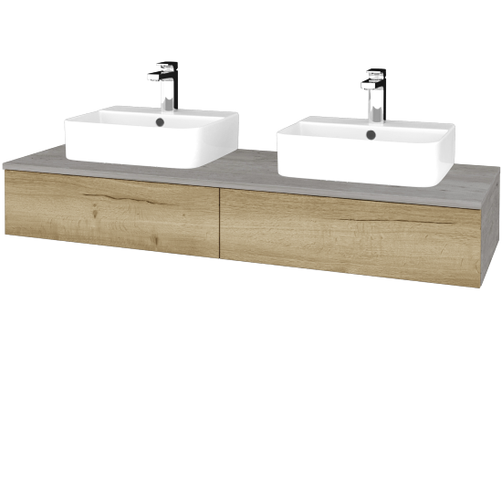 Waschtischunterschrank JOCKAM SZZ2 140 (Waschtisch Joy 3)  - D01 Beton - D26 Ontario - Nein