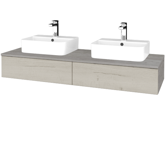 Waschtischunterschrank JOCKAM SZZ2 140 (Waschtisch Joy 3)  - D01 Beton - D28 Alberta - Nein