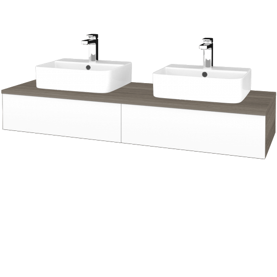 Waschtischunterschrank JOCKAM SZZ2 140 (Waschtisch Joy 3)  - D03 Cafe - M01 Weiß Lack Matt - Nein