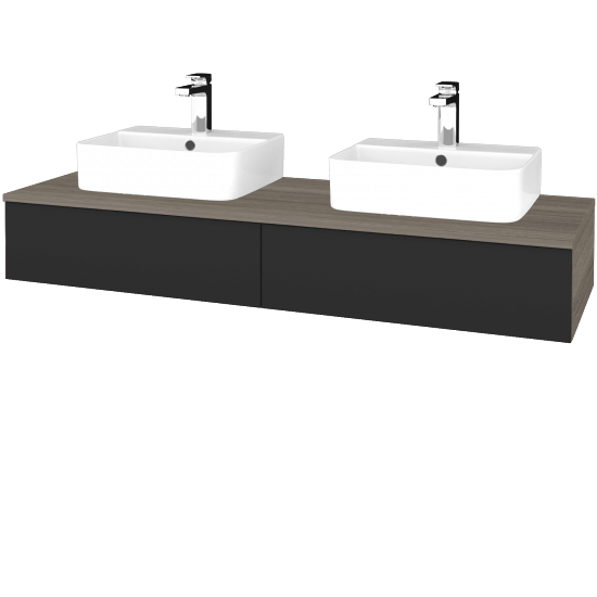 Kúpeľňová skrinka MODULE SZZ2 140 umývadlo Joy 3 - D03 Cafe - N03 Graphite - Nie