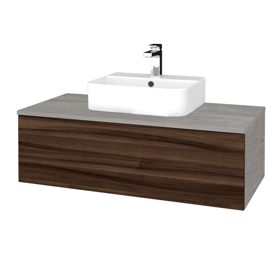 Waschtischunterschrank JOCKAM SZZ1 100 (Waschtisch Joy 3)  - D01 Beton - D06 Nussbaum - Nein