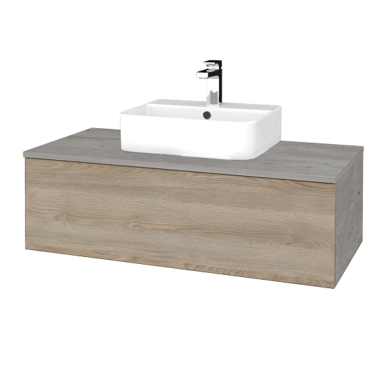 Waschtischunterschrank JOCKAM SZZ1 100 (Waschtisch Joy 3)  - D01 Beton - D17 Eiche Colorado - Nein