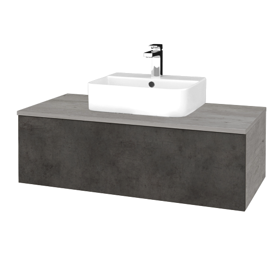 Waschtischunterschrank JOCKAM SZZ1 100 (Waschtisch Joy 3)  - D01 Beton - D16 Dark Beton - Nein