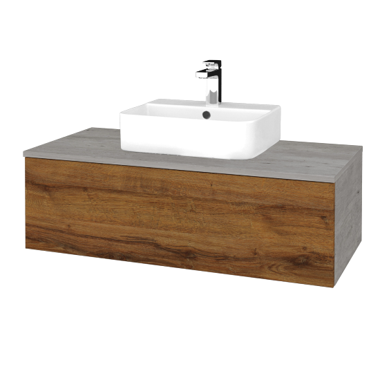 Waschtischunterschrank JOCKAM SZZ1 100 (Waschtisch Joy 3)  - D01 Beton - D27 Cognac - Nein