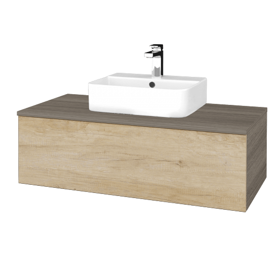 Waschtischunterschrank JOCKAM SZZ1 100 (Waschtisch Joy 3)  - D03 Cafe - D15 Eiche Nebraska