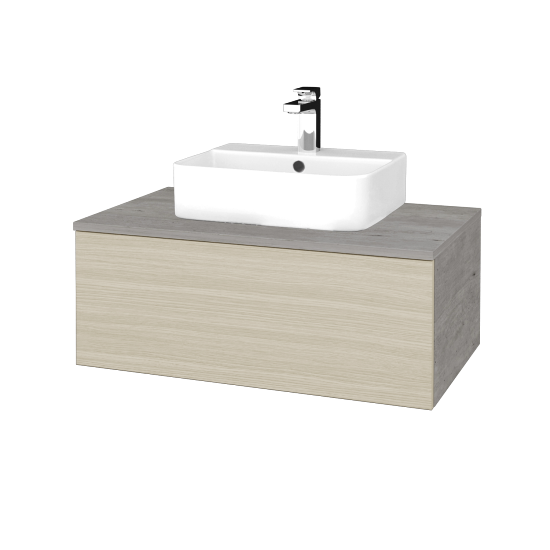 Waschtischunterschrank JOCKAM SZZ1 80 (Waschtisch Joy 3)  - D01 Beton - D04 Eiche - Nein