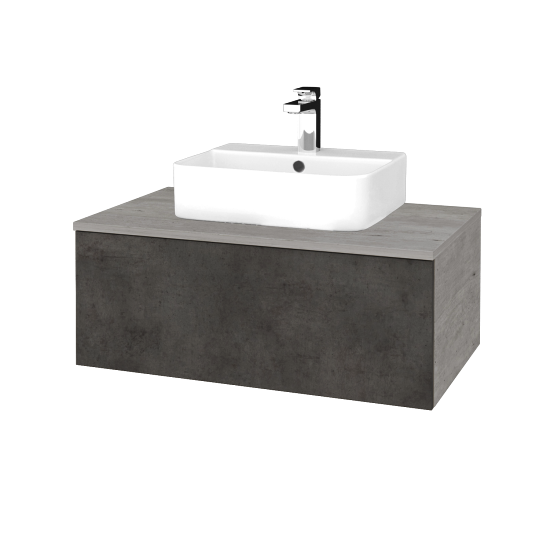 Waschtischunterschrank JOCKAM SZZ1 80 (Waschtisch Joy 3)  - D01 Beton - D16 Dark Beton - Nein