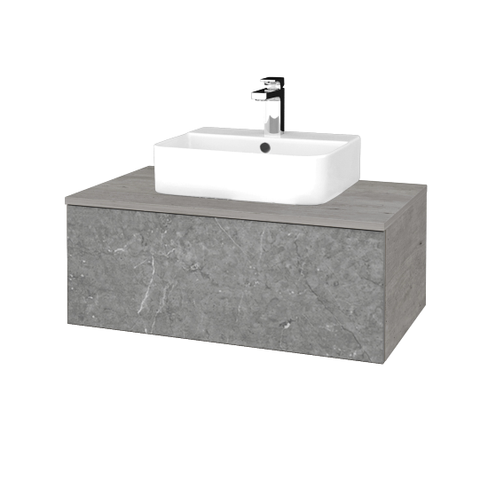 Waschtischunterschrank JOCKAM SZZ1 80 (Waschtisch Joy 3)  - D01 Beton - D20 Galaxy - Nein