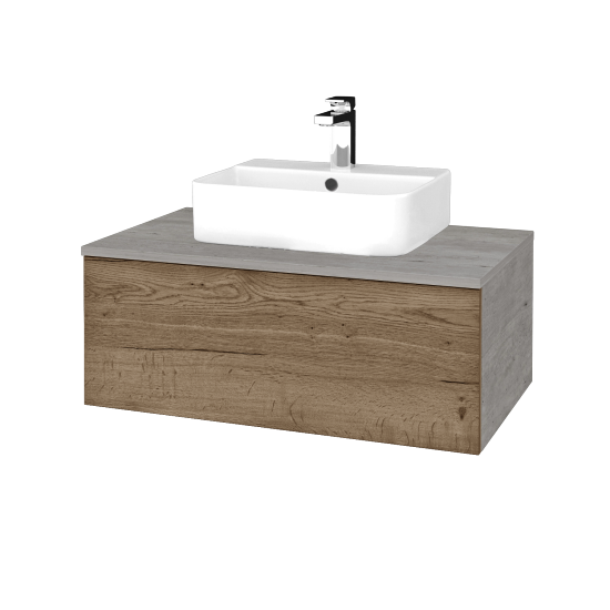 Waschtischunterschrank JOCKAM SZZ1 80 (Waschtisch Joy 3)  - D01 Beton - D21 Tobacco - Nein