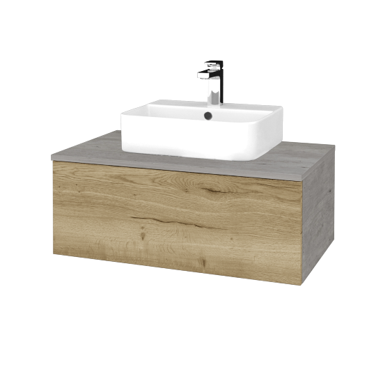 Waschtischunterschrank JOCKAM SZZ1 80 (Waschtisch Joy 3)  - D01 Beton - D26 Ontario - Nein