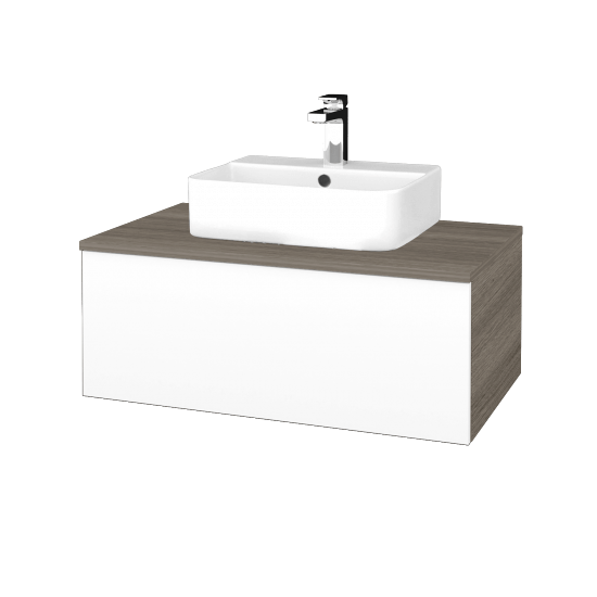 Waschtischunterschrank JOCKAM SZZ1 80 (Waschtisch Joy 3)  - D03 Cafe - M01 Weiß Lack Matt - Nein