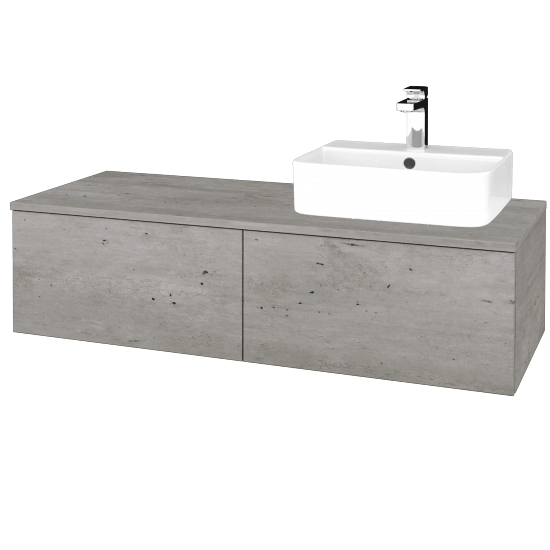 Waschtischunterschrank JOCKAM SZZ12 120 (Waschtisch Joy 3)  - D01 Beton - D01 Beton - Links