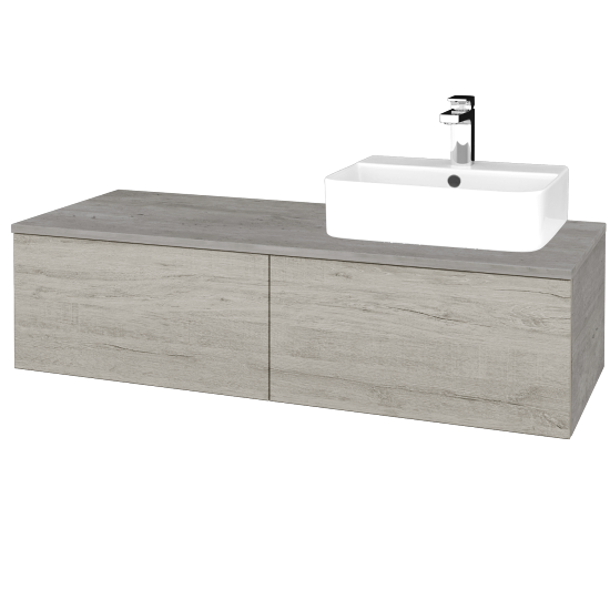 Waschtischunterschrank JOCKAM SZZ12 120 (Waschtisch Joy 3)  - D01 Beton - D05 Oregon - Links - Nein