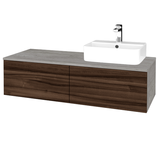 Waschtischunterschrank JOCKAM SZZ12 120 (Waschtisch Joy 3)  - D01 Beton - D06 Nussbaum - Links - Nein