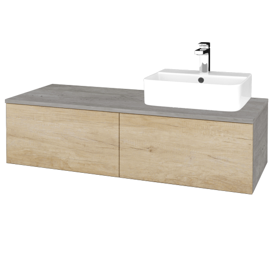 Waschtischunterschrank JOCKAM SZZ12 120 (Waschtisch Joy 3)  - D01 Beton - D15 Eiche Nebraska - Links - Nein