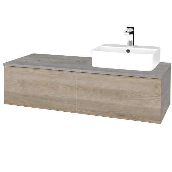 Waschtischunterschrank JOCKAM SZZ12 120 (Waschtisch Joy 3)  - D01 Beton - D17 Eiche Colorado - Links - Nein