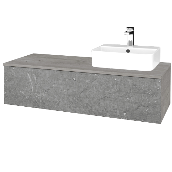 Waschtischunterschrank JOCKAM SZZ12 120 (Waschtisch Joy 3)  - D01 Beton - D20 Galaxy - Links - Nein