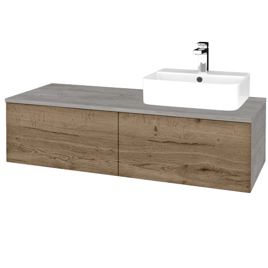 Waschtischunterschrank JOCKAM SZZ12 120 (Waschtisch Joy 3)  - D01 Beton - D21 Tobacco - Links - Nein