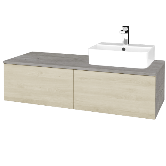 Waschtischunterschrank JOCKAM SZZ12 120 (Waschtisch Joy 3)  - D01 Beton - D24 Ohio - Links - Nein