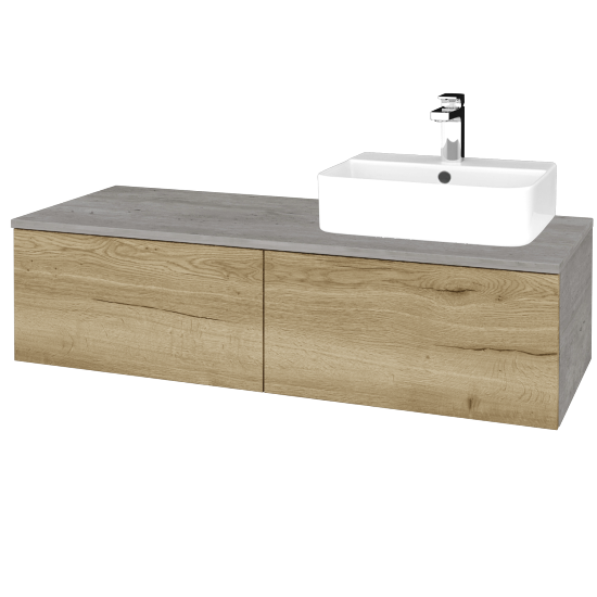 Waschtischunterschrank JOCKAM SZZ12 120 (Waschtisch Joy 3)  - D01 Beton - D26 Ontario - Links - Nein