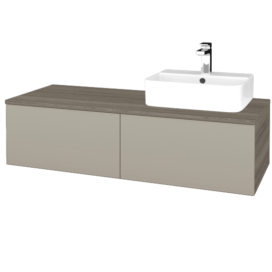 Waschtischunterschrank JOCKAM SZZ12 120 (mit Waschtisch Joy 3)  - D03 Cafe - L04 Taupe Lack Hochglanz - Links - Nein