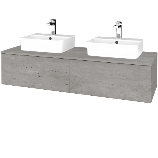 Waschtischunterschrank JOCKAM SZZ12 140 (Waschtisch Joy 3)  - D01 Beton - D01 Beton - Nein