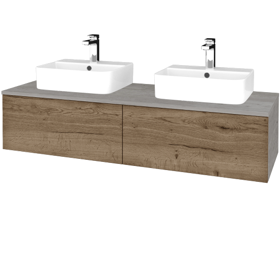 Waschtischunterschrank JOCKAM SZZ12 140 (Waschtisch Joy 3)  - D01 Beton - D21 Tobacco - Nein
