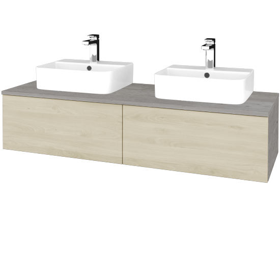 Waschtischunterschrank JOCKAM SZZ12 140 (Waschtisch Joy 3)  - D01 Beton - D24 Ohio - Nein