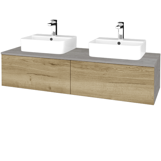 Waschtischunterschrank JOCKAM SZZ12 140 (Waschtisch Joy 3)  - D01 Beton - D26 Ontario - Nein