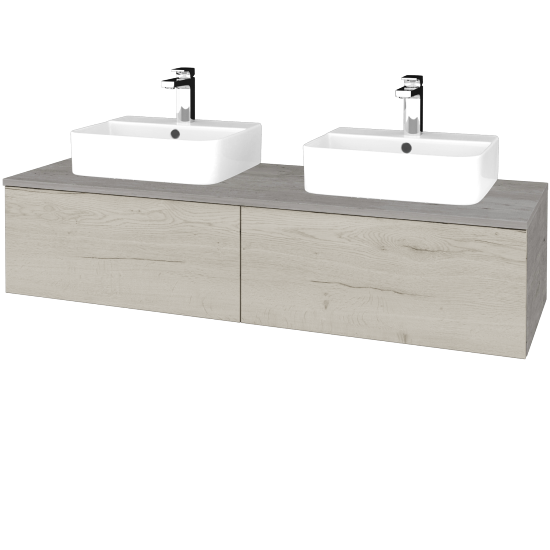 Waschtischunterschrank JOCKAM SZZ12 140 (Waschtisch Joy 3)  - D01 Beton - D28 Alberta - Nein