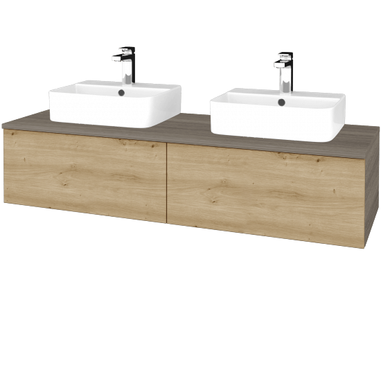 Waschtischunterschrank JOCKAM SZZ12 140 (Waschtisch Joy 3)  - D03 Cafe - D22 Caramel