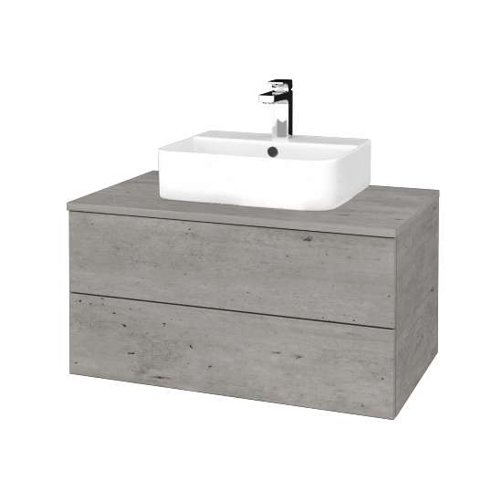 Waschtischunterschrank JOCKAM SZZ2 80 (Waschtisch Joy 3)  - D01 Beton - D01 Beton