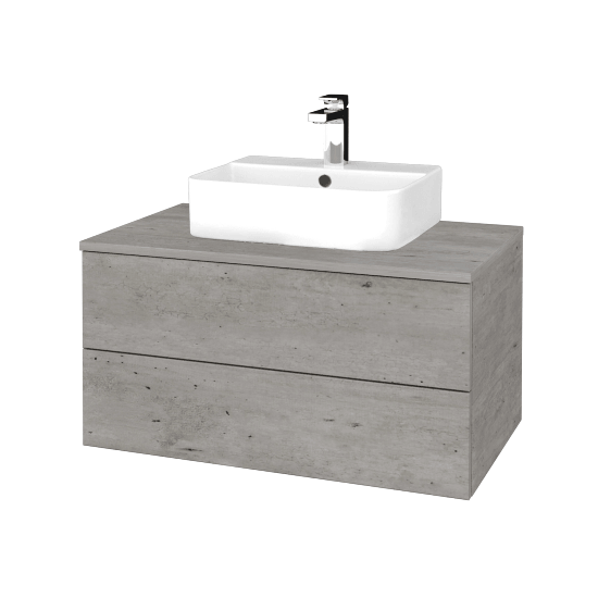 Waschtischunterschrank JOCKAM SZZ2 80 (Waschtisch Joy 3)  - D01 Beton - D01 Beton - Nein