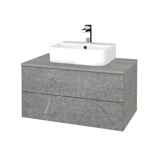 Waschtischunterschrank JOCKAM SZZ2 80 (Waschtisch Joy 3)  - D01 Beton - D20 Galaxy - Nein