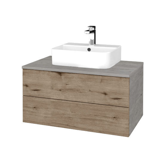 Waschtischunterschrank JOCKAM SZZ2 80 (Waschtisch Joy 3)  - D01 Beton - D23 Herkules - Nein