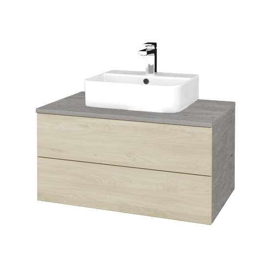 Waschtischunterschrank JOCKAM SZZ2 80 (Waschtisch Joy 3)  - D01 Beton - D24 Ohio - Nein