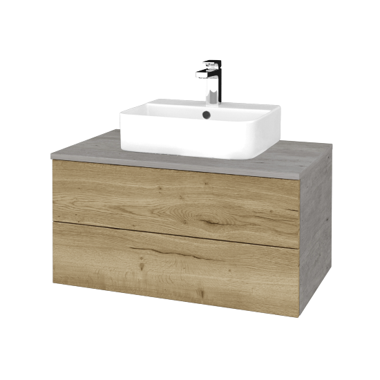 Waschtischunterschrank JOCKAM SZZ2 80 (Waschtisch Joy 3)  - D01 Beton - D26 Ontario - Nein