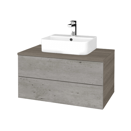 Waschtischunterschrank JOCKAM SZZ2 80 (Waschtisch Joy 3)  - D03 Cafe - D01 Beton