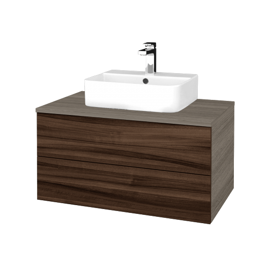 Waschtischunterschrank JOCKAM SZZ2 80 (Waschtisch Joy 3)  - D03 Cafe - D06 Nussbaum