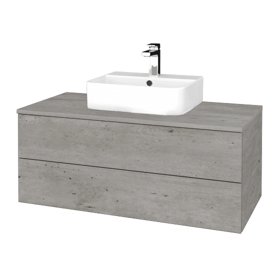 Waschtischunterschrank JOCKAM SZZ2 100 (Waschtisch Joy 3)  - D01 Beton - D01 Beton