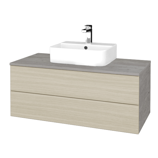 Waschtischunterschrank JOCKAM SZZ2 100 (Waschtisch Joy 3)  - D01 Beton - D04 Eiche - Nein