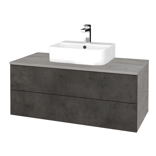 Waschtischunterschrank JOCKAM SZZ2 100 (Waschtisch Joy 3)  - D01 Beton - D16 Dark Beton - Nein