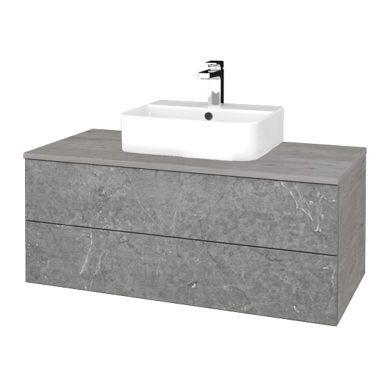 Waschtischunterschrank JOCKAM SZZ2 100 (Waschtisch Joy 3)  - D01 Beton - D20 Galaxy - Nein